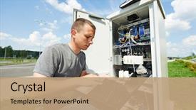  Presentation with distribution - Amazing presentation theme having full face of australian shepherd in red santa on background of bright yellow wall with copy space year of the dog 2018 symbol concept backdrop and a yellow colored foreground