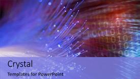  Presentation with fiber optic - Audience pleasing PPT theme consisting of telecommunication - fiber optic cables backdrop and a light blue colored foreground