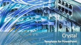  Presentation with fiber optic - Beautiful slide set featuring telecommunication - fiber optic connecting on core backdrop and a teal colored foreground