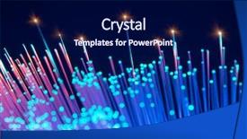  Presentation with optical - Cool new presentation theme with telecommunication - fiber optical network cable backdrop and a navy blue colored foreground