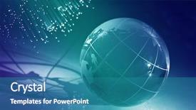  Presentation with high technology - Beautiful presentation theme featuring telecommunication - globe with high technology background backdrop and a teal colored foreground