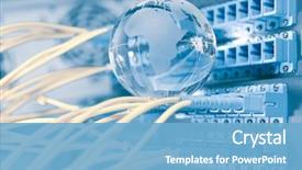  Presentation with data center - Colorful slides enhanced with telecommunication - globe with network cables backdrop and a light blue colored foreground