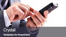  Presentation with conference phone calls - Amazing presentation theme having telecommunication - hands of businessman calling backdrop and a tawny brown colored foreground