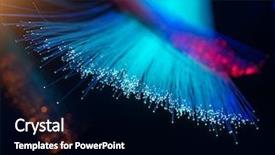  Presentation with fiber optics - Presentation theme consisting of telecommunication - multicolor fiber optics background and a black colored foreground