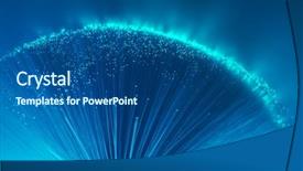  Presentation with fiber optic - PPT theme featuring telecommunication - optical fibers of fiber optic background and a ocean colored foreground