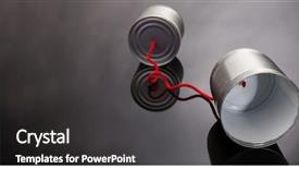  Presentation with toy - PPT theme enhanced with telecommunication - phone toy from a tin background and a dark gray colored foreground