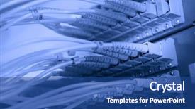  Presentation with data center - Amazing presentation having telecommunication - technology data center backdrop and a ocean colored foreground