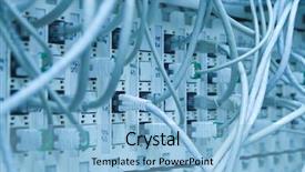  Presentation with telecommunication - Presentation theme enhanced with telecommunication computer - ethernet cables maze connected background and a light blue colored foreground