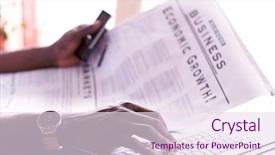  Presentation with telecommunication - Beautiful presentation theme featuring telecommunication computer - portrait of an african american backdrop and a sky blue colored foreground