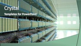  Presentation with data center - Presentation having telecommunication computer - shot of network cables background and a ocean colored foreground