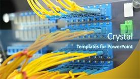  Presentation with data center - Theme having telecommunication computer - shot of network cables background and a teal colored foreground