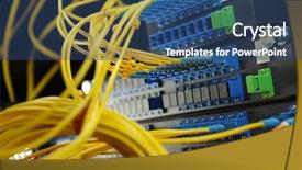  Presentation with data center - Colorful PPT theme enhanced with telecommunication computer - shot of network cables backdrop and a ocean colored foreground