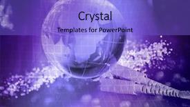  Presentation with telecommunication - PPT theme having telecommunication engineer - world map technology style background and a light blue colored foreground