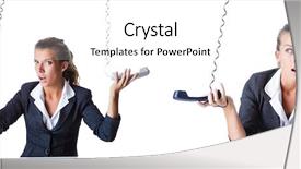  Presentation with call center performance reporting - Slides having telecommunication free - call center assistant responding background and a  colored foreground