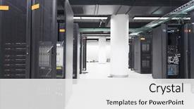  Presentation with data center - Cool new presentation theme with telecommunication server in data center backdrop and a white colored foreground