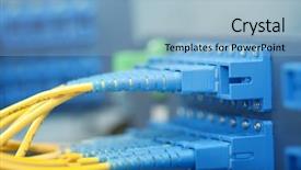  Presentation with internet communication - Colorful theme enhanced with telecommunication system - communication and internet network server backdrop and a light blue colored foreground