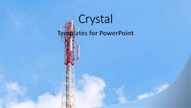  Presentation with telecom tower - Theme with telecommunication tower with beautiful sky background and a light blue colored foreground