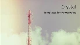  Presentation with telecommunication - Presentation theme enhanced with telecommunication tower with beautiful sky background and a light gray colored foreground