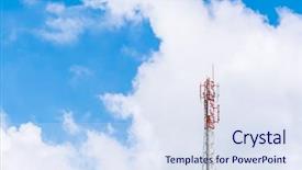  Presentation with telecommunication - PPT layouts with telecommunication tower with beautiful sky background and a sky blue colored foreground