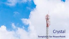  Presentation with telecom tower - Audience pleasing presentation consisting of telecommunication tower with beautiful sky backdrop and a sky blue colored foreground