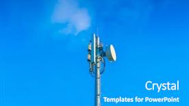  Presentation with telecom tower - Colorful theme enhanced with telecommunication tower with beautiful sky backdrop and a teal colored foreground