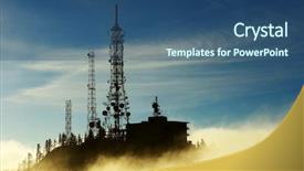  Presentation with telecommunication - Audience pleasing slides consisting of telecommunication tower backdrop and a ocean colored foreground