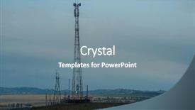  Presentation with cell tower - PPT theme enhanced with telecommunications cell phone tower background and a seafoam green colored foreground