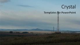  Presentation with phone tower - Presentation theme featuring telecommunications cell phone tower background and a light blue colored foreground