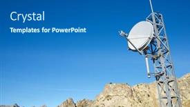  Presentation with telecommunications - Presentation theme having telecommunications-tower-in-huesca-province background and a gray colored foreground