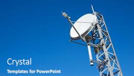  Presentation with telecommunications - Slides featuring telecommunications-tower-in-huesca-province background and a teal colored foreground