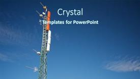  Presentation with telecommunications - Presentation design with telecommunications-tower-in-zaragoza-province background and a ocean colored foreground