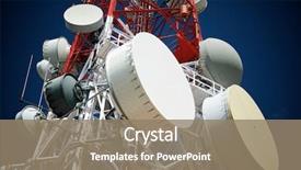  Presentation with telecommunication - Slides with telecommunications tower with blue sky background and a coral colored foreground