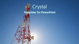  Presentation with telecommunications - Cool new slide set with telecommunications-tower-with-clear-blue backdrop and a ocean colored foreground