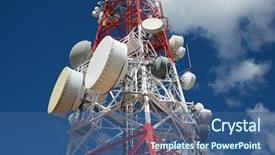  Presentation with tower - Cool new slides with telecommunications tower with cloudy sky backdrop and a ocean colored foreground