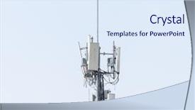  Presentation with telecom tower - Amazing slide deck having telecommunications tower backdrop and a sky blue colored foreground