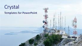  Presentation with telecommunications - Slide deck consisting of telecommunications towers background and a sky blue colored foreground