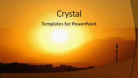  Presentation with telecom tower - Presentation theme enhanced with telecoms tower stands background and a gold colored foreground