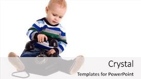  Presentation with black baby - Colorful PPT theme enhanced with telegraph - baby boy with vintage black backdrop and a  colored foreground