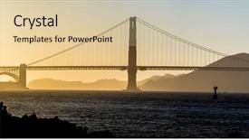  Presentation with golden ration - Colorful PPT theme enhanced with telegraph - golden gate bridge panorama backdrop and a lemonade colored foreground