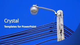  Presentation with power lines - Cool new presentation theme with telegraph - light pole with power lines backdrop and a cobalt blue colored foreground