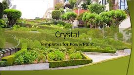  Presentation with street - Presentation theme having telegraph - lombard street background and a gold colored foreground