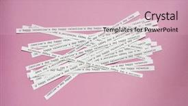  Presentation with valentines - PPT layouts with telegraph - lot of paper strips background and a soft green colored foreground