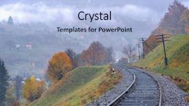  Presentation with railway - Amazing presentation having telegraph - metal railway in autumn time backdrop and a  colored foreground