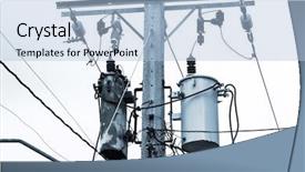  Presentation with pole - Audience pleasing slide deck consisting of telegraph - old reinforced concrete pole backdrop and a light blue colored foreground