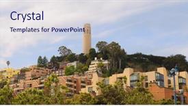  Presentation with san francisco - Presentation theme consisting of telegraph - panoramic cityscape of coit tower background and a lemonade colored foreground
