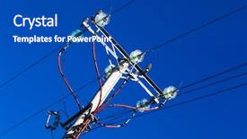  Presentation with wires - Presentation theme having telegraph - pole with electrical wires background and a cobalt blue colored foreground