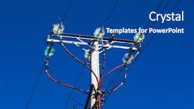  Presentation with wires - Colorful PPT layouts enhanced with telegraph - pole with electrical wires backdrop and a ocean colored foreground