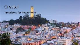  Presentation with san francisco - Beautiful slide set featuring telegraph - san francisco california usa cityscape backdrop and a light blue colored foreground