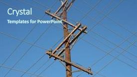  Presentation with telephone - Presentation theme having telegraph - telephone lines background and a  colored foreground