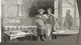  Presentation with paris france - PPT theme enhanced with telegraph office old illustration le background and a gray colored foreground